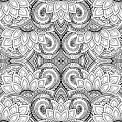 Vector Seamless Abstract Black and White Tribal Pattern