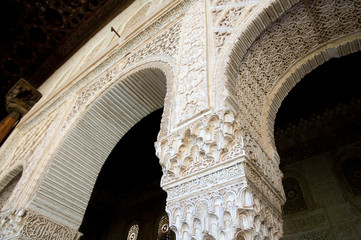 Arabesque Column of Generalife Palace in the Alhambra - Granada - Spain