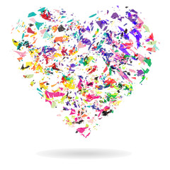 Heart, abstract cloud heart shape, confetti heart  