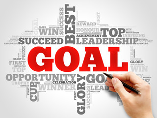 Goal word cloud collage, business concept background