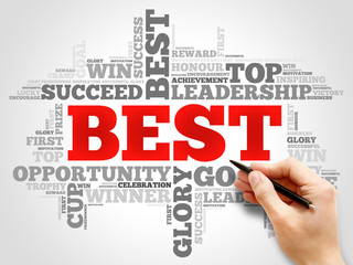 Best word cloud collage, business concept background