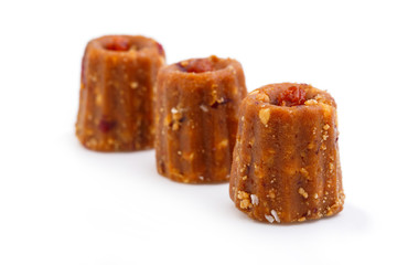 Delicious candies anthill isolated on white background.