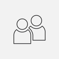 People. Line Icon Vector. Group Sign isolated on white background. Flat design style