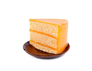 orange cake close up on background
