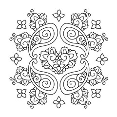 Abstract Mendie Mandala. Vector illustration