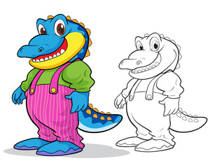 Cute crocodile cartoon mascot