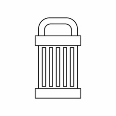 Trash icon in outline style. Garbage symbol isolated vector illustration