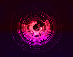 Abstract technical background with circles, sparkles and stripes. Vector background for the design of interfaces, covers, presentations and your design