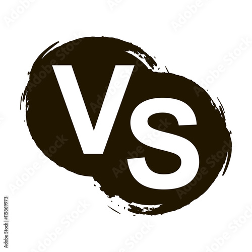"Versus letters or vs logo isolated on black splash, vector