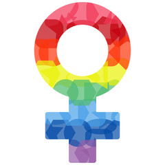 abstract lesbian woman symbol, LGBT flag