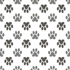 Fototapeta na wymiar Seamless Cat Animal Paw Pattern. Print of Paw Background