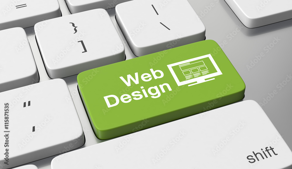 Wall mural web design text written on keyboard button
