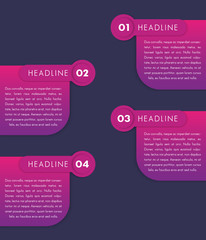 1,2,3,4, step labels, timeline template, infographics design elements, banners, vector illustration