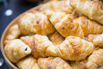 fresh croissant bread from oven