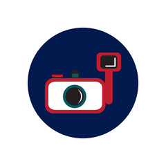 Vector icon on the white backgrounds in circles camera