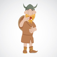 Funny cartoon viking