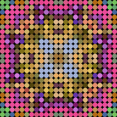Kaleidoscopic low poly circle style vector mosaic background