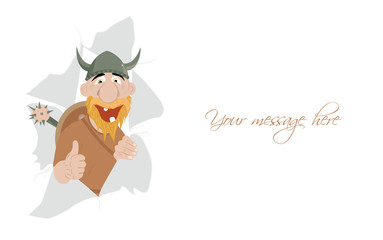 Fototapeta premium Funny cartoon viking