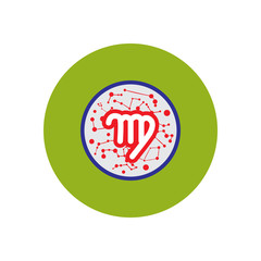 stylish icon in color circle Zodiac signs Virgo 