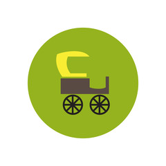 Fototapeta na wymiar stylish icon in color circle retro carriage