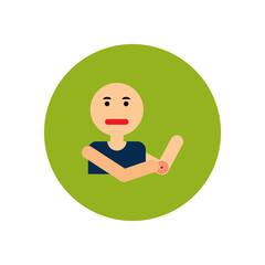 stylish icon in color circle man joint pain 