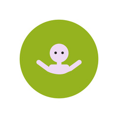 stylish icon in color circle man swimmer 