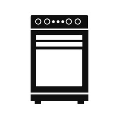 flat design stove oven icon vector illustration