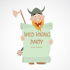 Funny cartoon viking