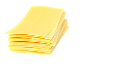 Lasagne sheets pasta isolated on a white