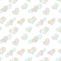 Valentine's Day doodles. Romantic hand drawn elements.Vector. Romantic pattern.