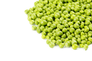 Green peas isolated on a white background