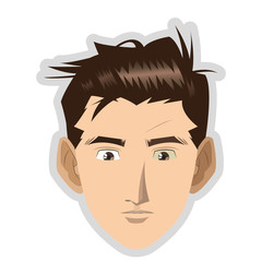 flat design face of young man icon vector illustration