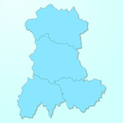 Obraz na płótnie Canvas Auvergne blue map on degraded background vector