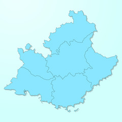 Fototapeta na wymiar Provence-Alpes-Cote d'Azur blue map on degraded background vector