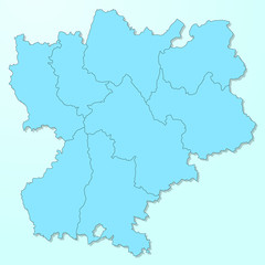 Fototapeta na wymiar Rhone-Alpes blue map on degraded background vector