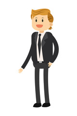 flat design happy businessman icon vector illustration