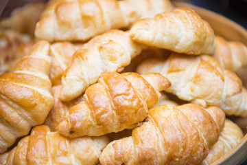 fresh croissant bread from oven