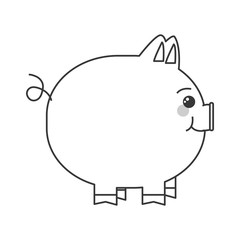 flat design piggy bank icon vector illustration