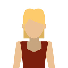 simple flat design faceless woman portrait icon vector illustration