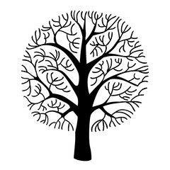 Obraz premium Tree silhouette. Vector illustration