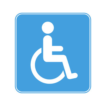 Disabled Wheelchair Sign on white