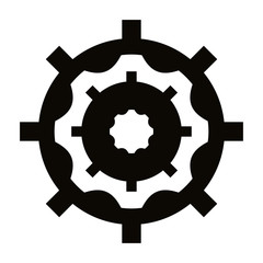 flat design single gear icon vector illustration