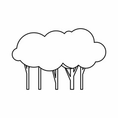 Lot of trees icon in outline style. Plants and nature symbol isolated vector illustration