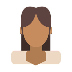 simple flat design faceless woman portrait icon vector illustration