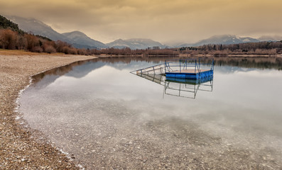 Water reflection on lake