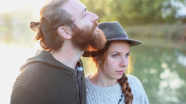 Couple by water