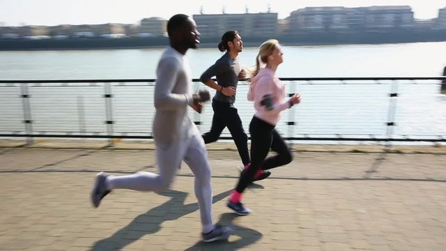 Friends jogging