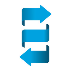 Obraz premium flat design arrow pointing opposite ways icon vector illustration