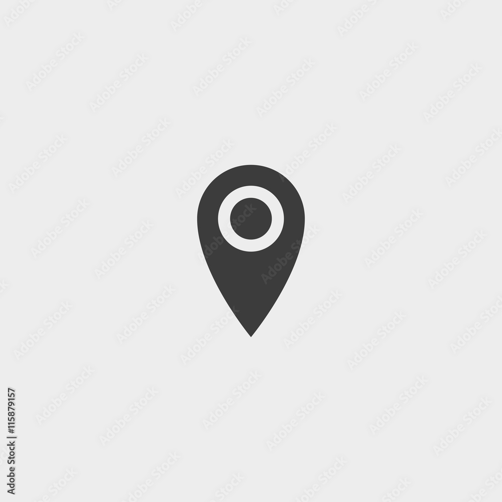 Leinwandbilder Map pointer icon in a flat design in black color. Vector illustration eps10