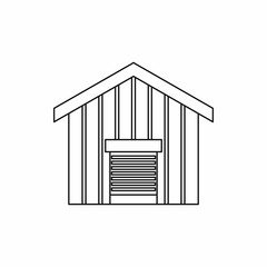 Large barn icon in outline style. Building symbol isolated vector illustration